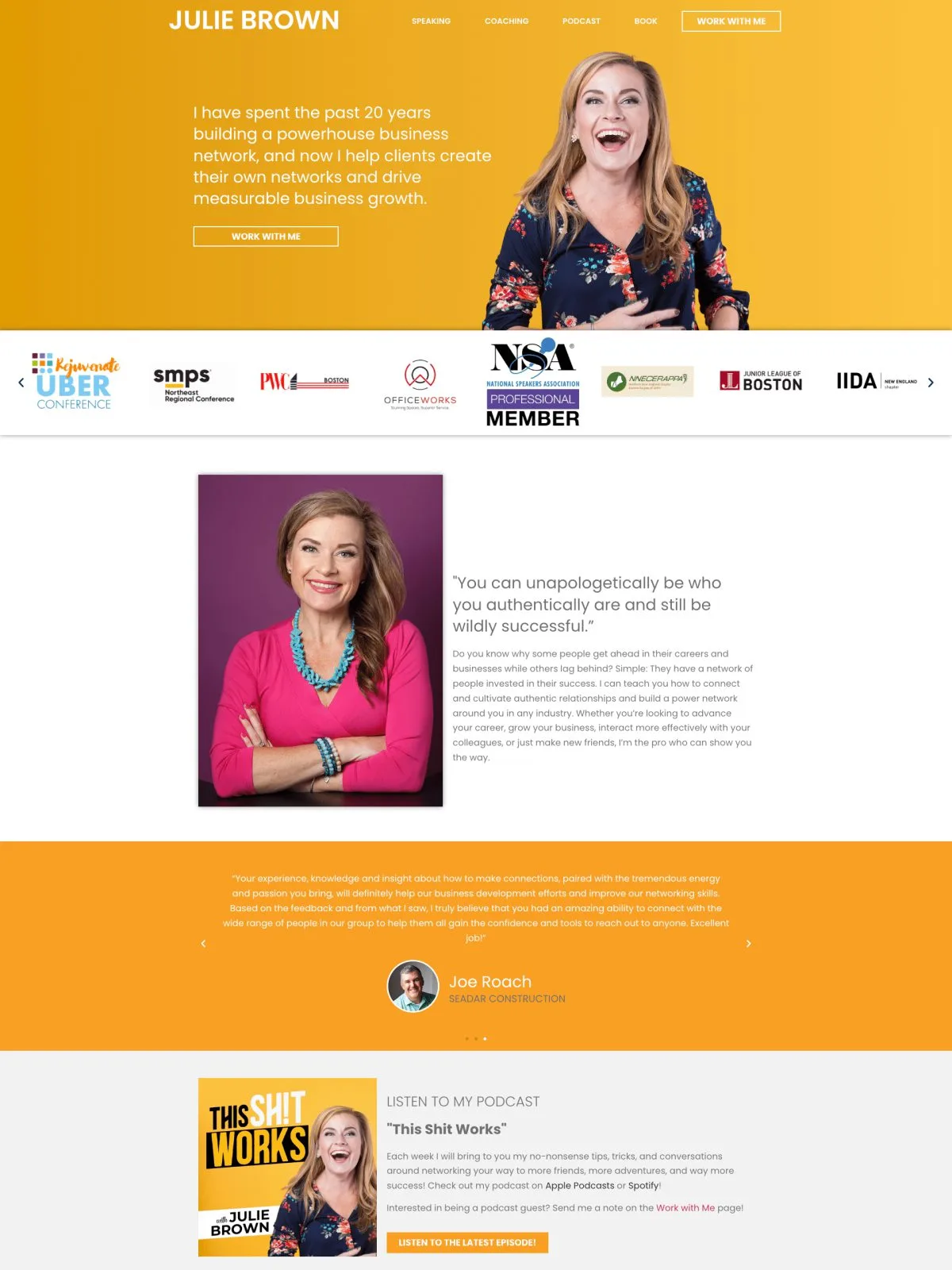 Homepage of the Julie Brown website