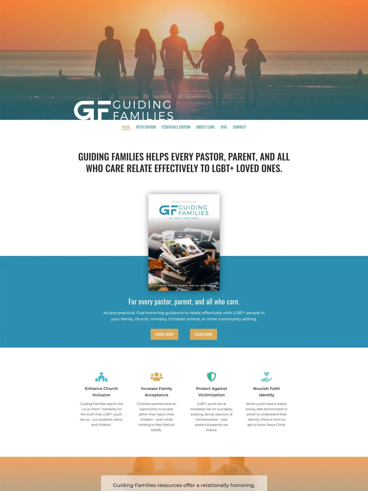 Homepage of the Guiding Families website